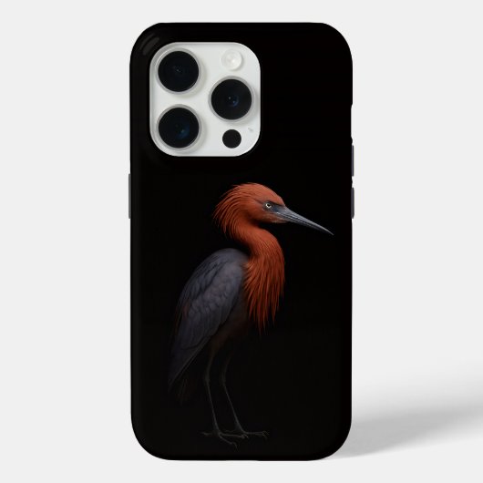 Coques Case-Mate iPhone Noir 4 Luxe iPhone 15 Pro Mate, Aigrette Roussâtre (Verso)