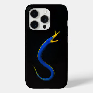 Coque iPhone 15 Pro Noir 4 Luxe iPhone 15 Pro Mate Anguille Ruban Bleu