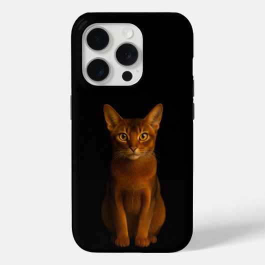 Coques Case-Mate iPhone Noir 4 Luxe iPhone 15 Pro Mate, Beauté Abyssinienn (Verso)