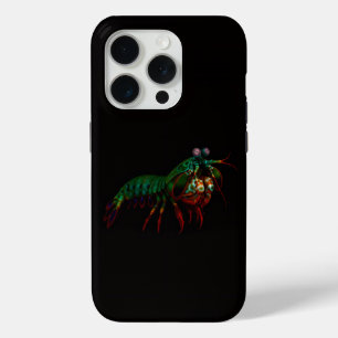 Coque iPhone 15 Pro Noir 4 Luxe iPhone 15 Pro Mate, Crevette Mantis