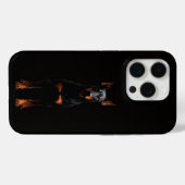 Coques Case-Mate iPhone Noir 4 Luxe iPhone 15 Pro Mate, Doberman Gardien (Verso (horizontal))