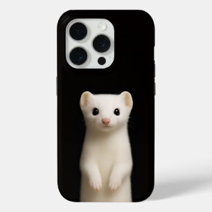 Coque iPhone 15 Pro Noir 4 Luxe iPhone 15 Pro Mate, Élégante Hermine