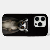 Coques Case-Mate iPhone Noir 4 Luxe iPhone 15 Pro Mate Gentil Lémurien (Verso (horizontal))