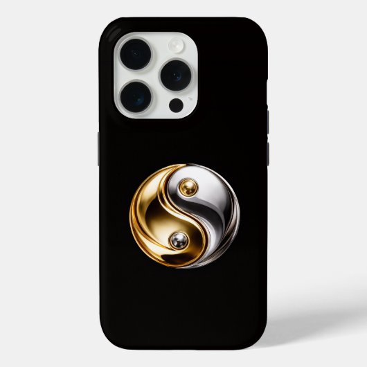 Coques Case-Mate iPhone Noir 4 Luxe iPhone 15 Pro Mate Harmony Yin Yang (Verso)
