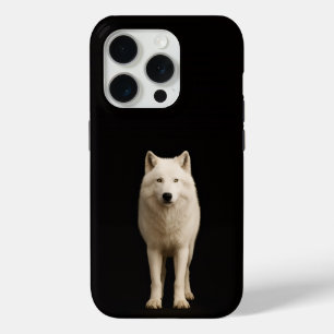 Coque iPhone 15 Pro Noir 4 Luxe iPhone 15 Pro Mate Ivoire Loup Arctiqu