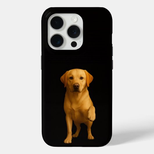 Coques Case-Mate iPhone Noir 4 Luxe iPhone 15 Pro Mate, Labrador tendre (Verso)