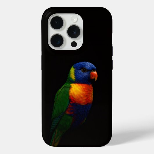 Coques Case-Mate iPhone Noir 4 Luxe iPhone 15 Pro Mate Lorikeet Perroquet (Verso)