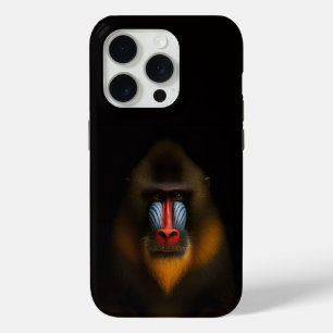 Coque iPhone 15 Pro Noir 4 Luxe iPhone 15 Pro Mate Mandrill Singe