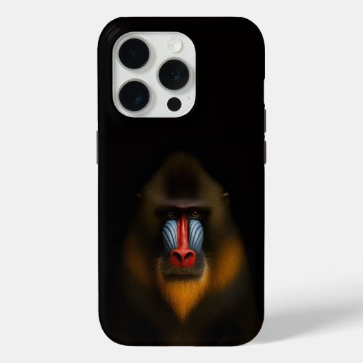 Coques Case-Mate iPhone Noir 4 Luxe iPhone 15 Pro Mate Mandrill Singe (Verso)
