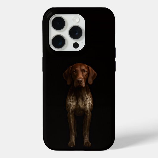 Coques Case-Mate iPhone Noir 4 Luxe iPhone 15 Pro Mate Pointer Allemand (Verso)