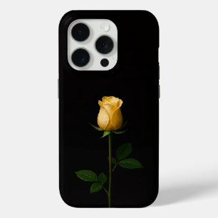 Coque iPhone 15 Pro Noir 4 Luxe iPhone 15 Pro Mate Rose Jaune Ensoleil