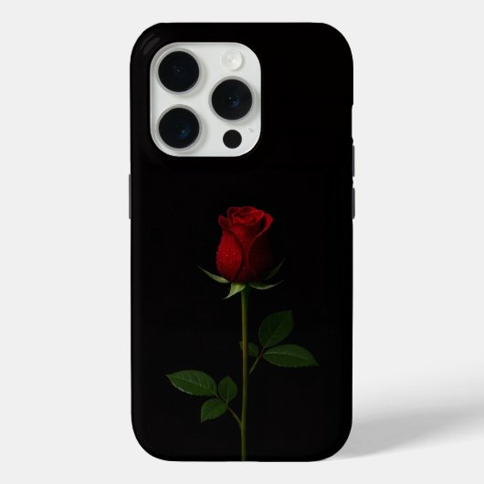 Coques Case-Mate iPhone Noir 4 Luxe iPhone 15 Pro Mate, Rose Rouge Velours (Verso)