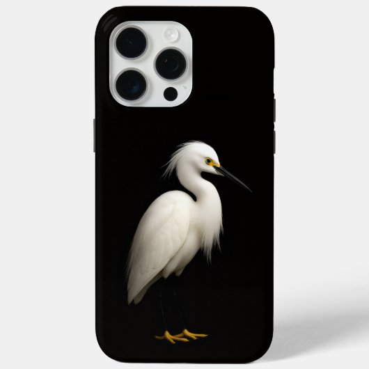 Coques Case-Mate iPhone Noir 4 Luxe iPhone 15 Pro Max, Aigrette neigeuse (Verso)