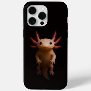 Coque iPhone 15 Pro Max Noir 4 Luxe iPhone 15 Pro Max, Axolotl Mexicain