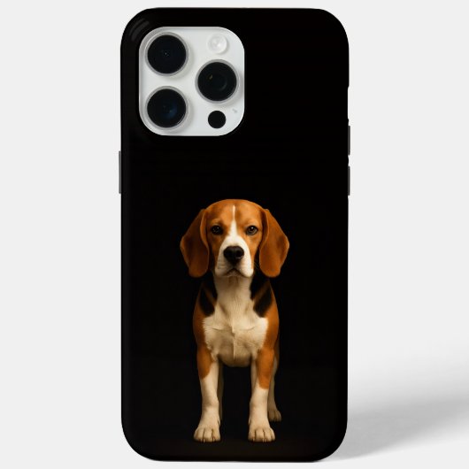 Coques Case-Mate iPhone Noir 4 Luxe iPhone 15 Pro Max, Beagle Gentil (Verso)