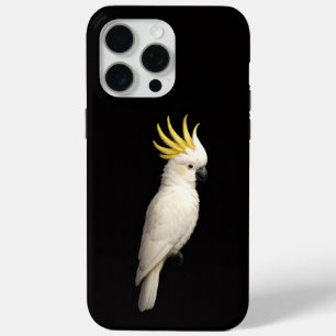 Coque iPhone 15 Pro Max Noir 4 Luxe iPhone 15 Pro Max, Cacatoès à crête