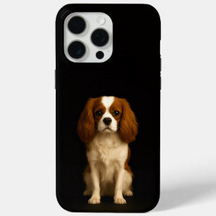 Coque iPhone 15 Pro Max Noir 4 Luxe iPhone 15 Pro Max, Cavalier Spaniel