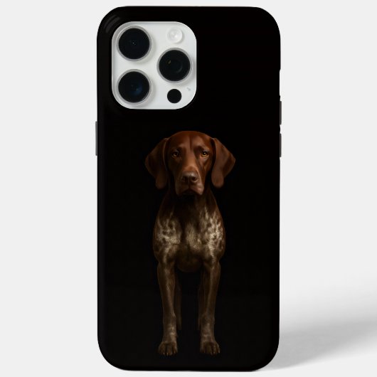 Coques Case-Mate iPhone Noir 4 Luxe iPhone 15 Pro Max, chien Braque allema (Verso)