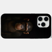 Coques Case-Mate iPhone Noir 4 Luxe iPhone 15 Pro Max, Chimpanzé Serein (Verso (horizontal))