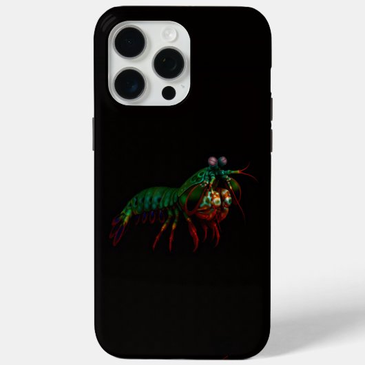 Coques Case-Mate iPhone Noir 4 Luxe iPhone 15 Pro Max, Crevette Mantis (Verso)