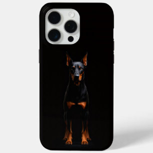Coque iPhone 15 Pro Max Noir 4 Luxe iPhone 15 Pro Max, Doberman Gardien