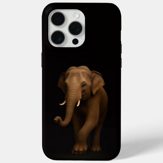 Coques Case-Mate iPhone Noir 4 Luxe iPhone 15 Pro Max, Éléphant d'Inde (Verso)