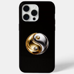 Coque iPhone 15 Pro Max Noir 4 Luxe iPhone 15 Pro Max, Harmonie Yin Yang