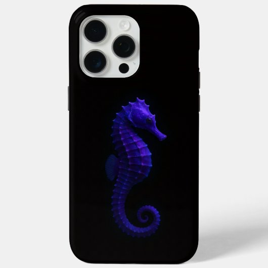 Coques Case-Mate iPhone Noir 4 Luxe iPhone 15 Pro Max, Hippocampe Violet (Verso)