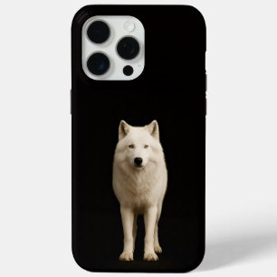 Coque iPhone 15 Pro Max Noir 4 Luxe iPhone 15 Pro Max, Loup Arctique Ivoir