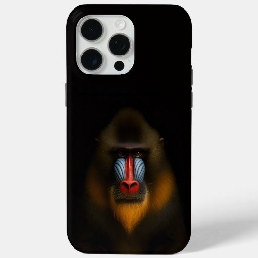 Coques Case-Mate iPhone Noir 4 Luxe iPhone 15 Pro Max, Mandrill Singe (Verso)