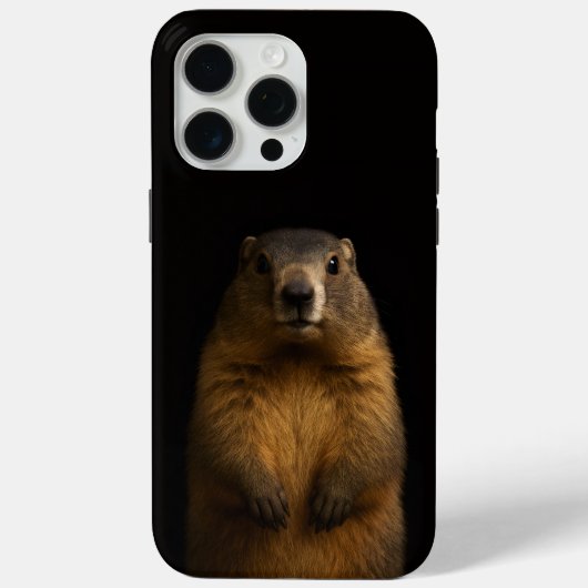 Coques Case-Mate iPhone Noir 4 Luxe iPhone 15 Pro Max, Marmotte Fluffy (Verso)