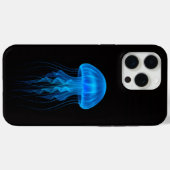 Coques Case-Mate iPhone Noir 4 Luxe iPhone 15 Pro Max, Méduse Bleue (Verso (horizontal))