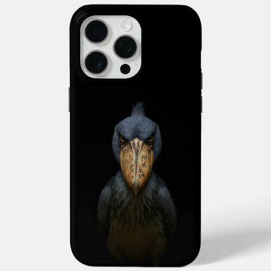 Coques Case-Mate iPhone Noir 4 Luxe iPhone 15 Pro Max, Oiseau Balaeniceps (Verso)