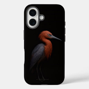 Coques iPhone 16 Noir 4 Luxe iPhone 16 Mate, Aigrette Roussâtre
