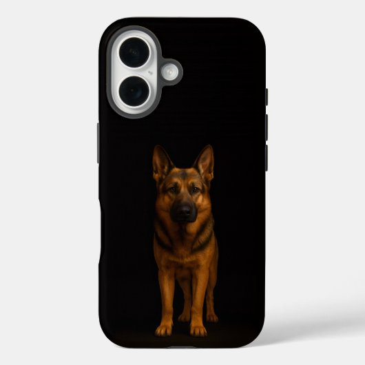 Coques Case-Mate iPhone Noir 4 Luxe iPhone 16 Mate, Berger Allemand (Verso)