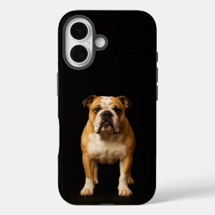 Coques iPhone 16 Noir 4 Luxe iPhone 16 Mate, Bulldog Stamina