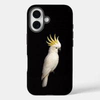 Noir 4 Luxe iPhone 16 Mate, Cacatoès à crête jaune