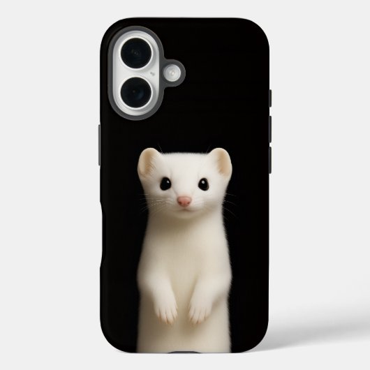 Coques Case-Mate iPhone Noir 4 Luxe iPhone 16 Mate, Hermine Élégante (Verso)