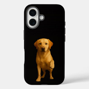 Coques iPhone 16 Noir 4 Luxe iPhone 16 Mate, Labrador tendre