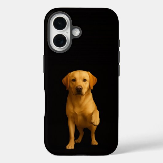 Coques Case-Mate iPhone Noir 4 Luxe iPhone 16 Mate, Labrador tendre (Verso)
