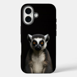 Coques iPhone 16 Noir 4 Luxe iPhone 16 Mate, Lémurien Doux