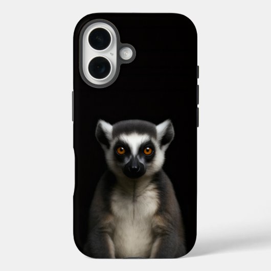 Coques Case-Mate iPhone Noir 4 Luxe iPhone 16 Mate, Lémurien Doux (Verso)