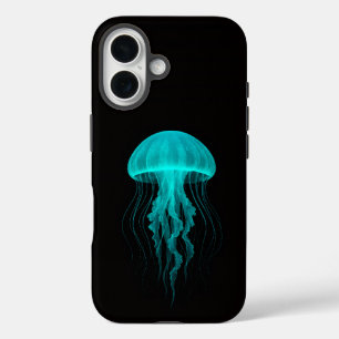 Coques iPhone 16 Noir 4 Luxe iPhone 16 Mate, Méduse Verte