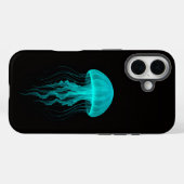 Coques Case-Mate iPhone Noir 4 Luxe iPhone 16 Mate, Méduse Verte (Verso (horizontal))
