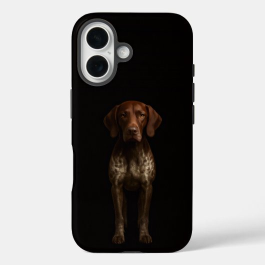 Coques Case-Mate iPhone Noir 4 Luxe iPhone 16 Mate, Pointer Allemand (Verso)