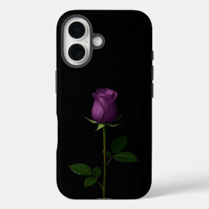Coques iPhone 16 Noir 4 Luxe iPhone 16 Mate, Rose Violet Royal