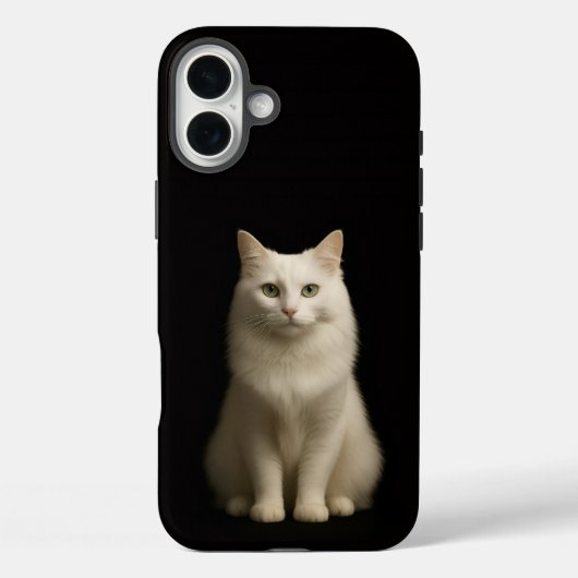 Coques Case-Mate iPhone Noir 4 Luxe iPhone 16 Plus, Chat Turc Angora (Verso)