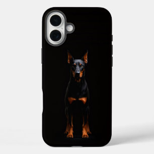 Coques iPhone 16 Plus Noir 4 Luxe iPhone 16 Plus, Chien Doberman Gardien