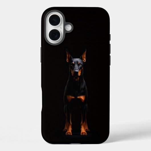 Coques Case-Mate iPhone Noir 4 Luxe iPhone 16 Plus, Chien Doberman Gardien (Verso)