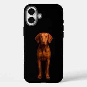 Coques iPhone 16 Plus Noir 4 Luxe iPhone 16 Plus, Chien Vizsla Agile